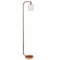 Lighting Business 12 x 10 x 63 in. Antique Style Industrial Iron Lantern Floor Lamp with Glass Shade, Rose Gold LI1683011
